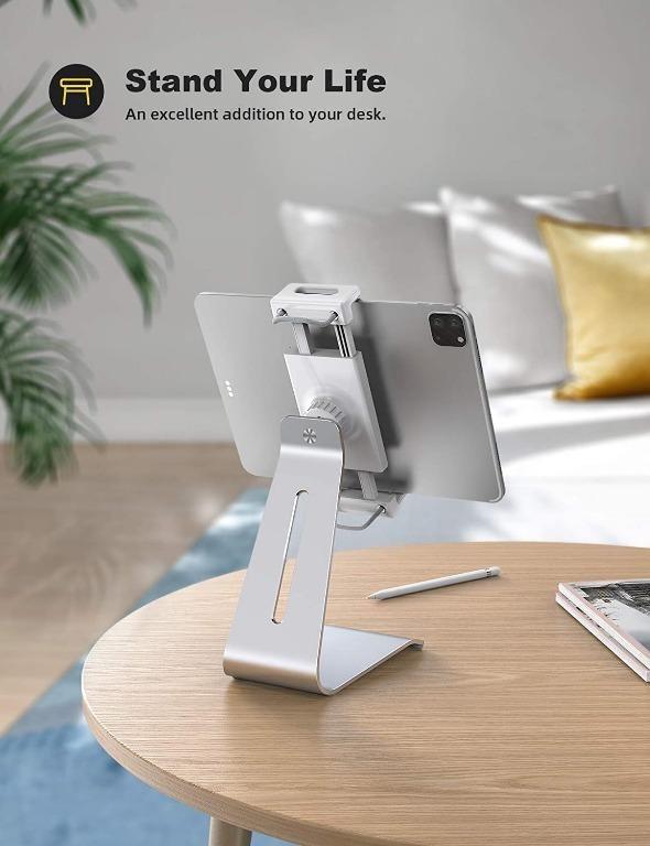 Lamicall Tablet Stand, Adjustable Tablet Holder 360 Rotating Desktop