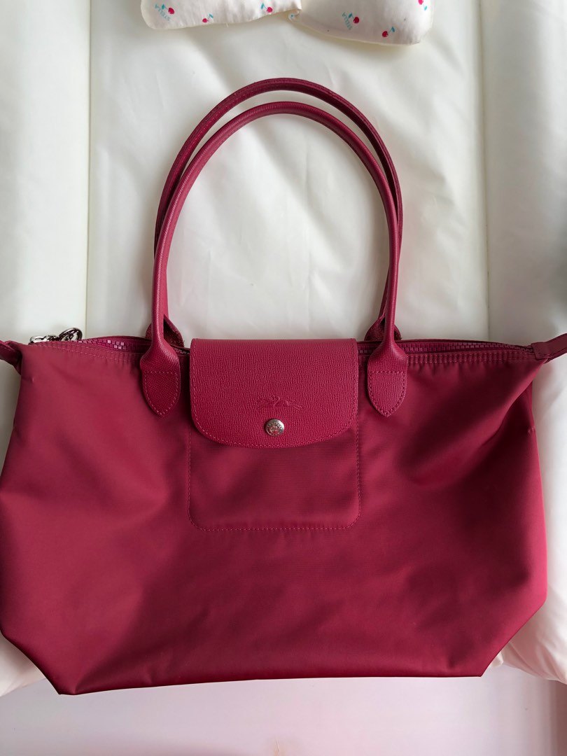 LongChamp Shoulder Bag Le Pilage Raspberry, Women's Fashion, Bags & Wallets, Shoulder Bags on
