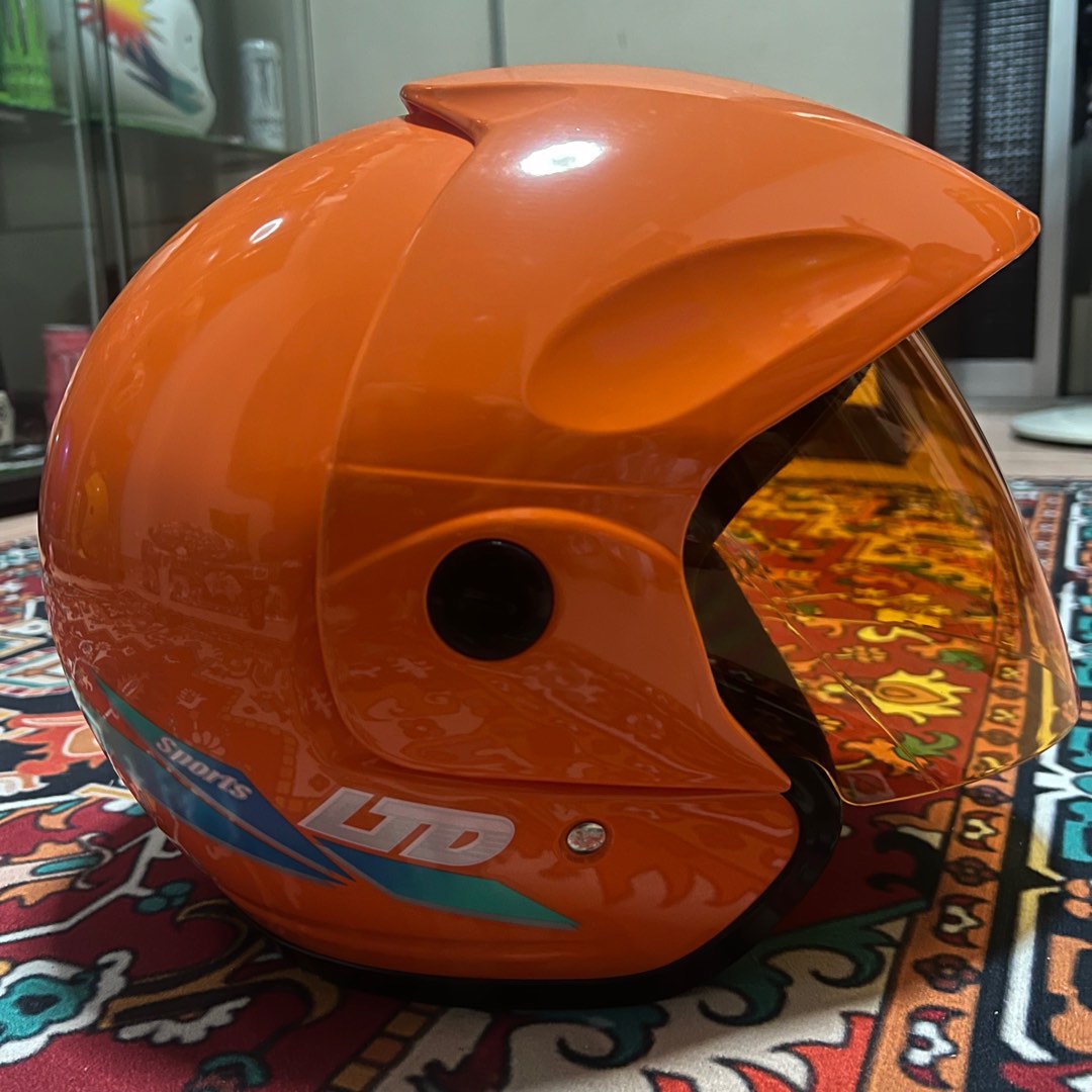 LTD Sports helmet orange, Motorcycles, Motorcycle Apparel on Carousell