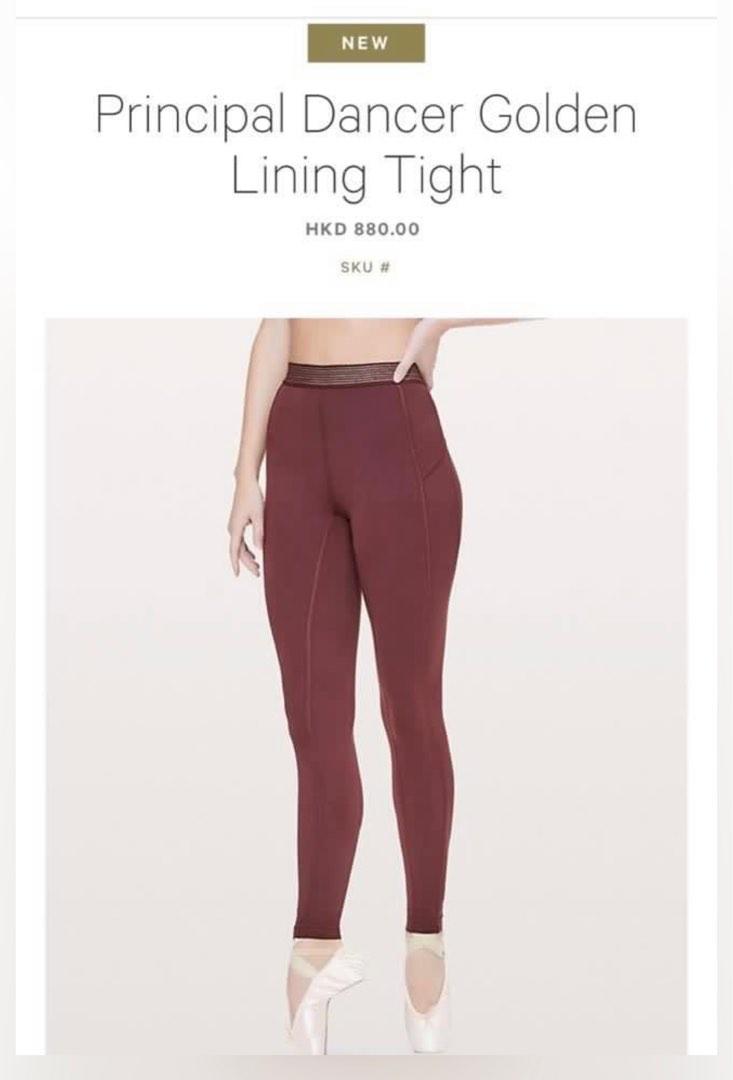Lululemon Principal Dancer Gold Lining Tights Women s Fashion Bottoms Jeans Leggings on Carousell