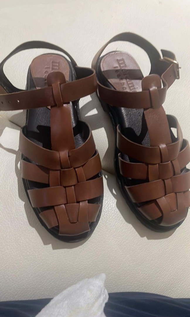 Meraniel Hera fisherman sandals in walnut, Women's Fashion, Footwear ...