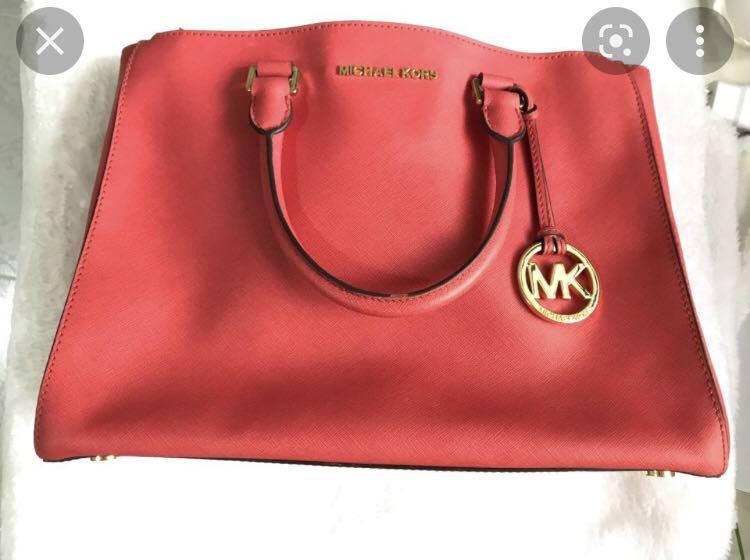 Michael kors peach handbag on sale