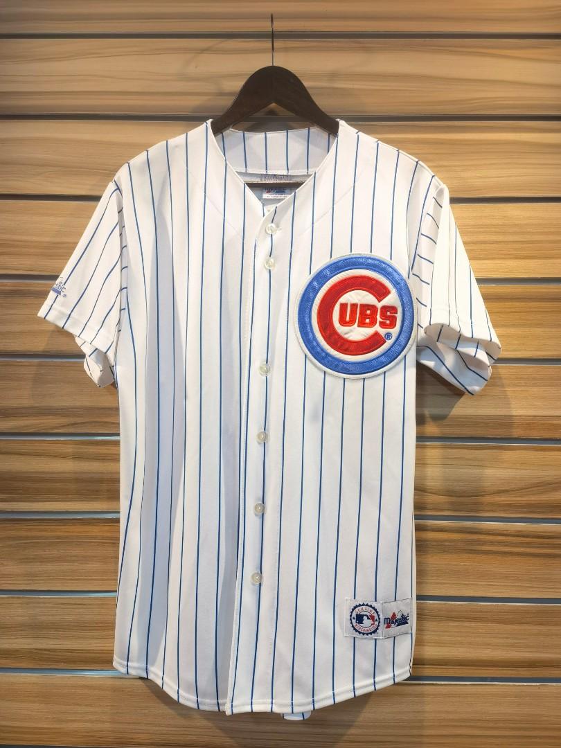 Gary Matthews Signed Chicago Cubs White Pinstripe Majestic Replica Baseball Jersey w/Sarge