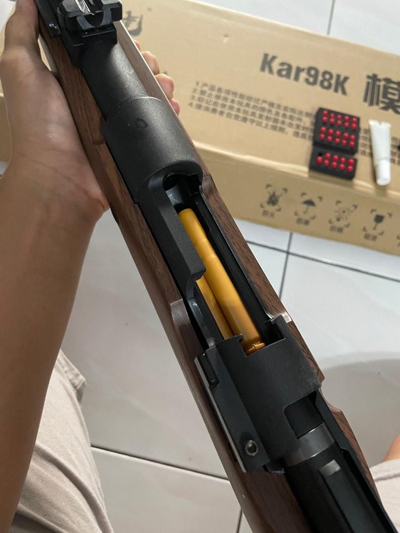 Kar98 shell eject gel blaster (Category: Toys & Collectibles) located in Butterworth. Submitted by malaysianjohnwick (Listing ID 285836939, Image 3). Description: Hanke gqh kar98 gel blaster toy Length 120cm Weight 2kg High quality with shell eject feature Full set condition 10/10 Pm for more details Tags ; Gel blaster gell blaster nerf toy nerfty jinming jm slr m4 m24 awm sniper .