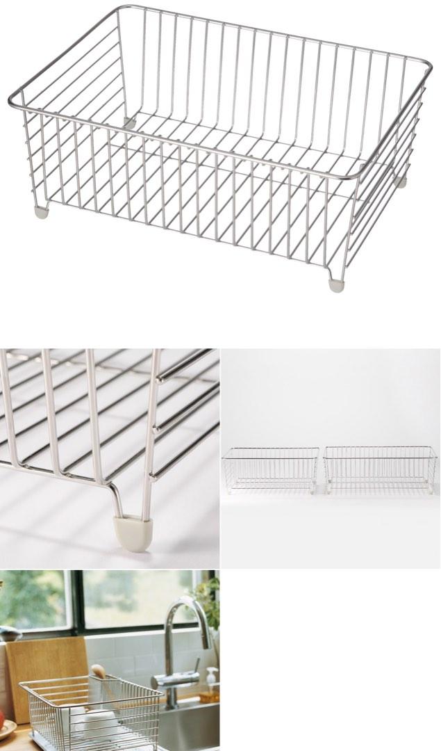 Muji Stainless Steel Basket & Dish Drainer Tray, 傢俬＆家居, 廚具和餐具, 其他廚具和餐具