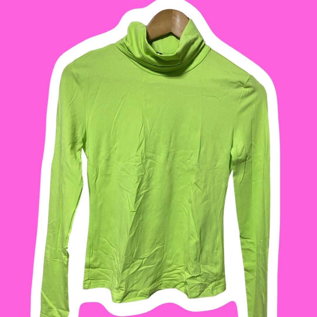 Neon green long sleeve turtleneck hotsell
