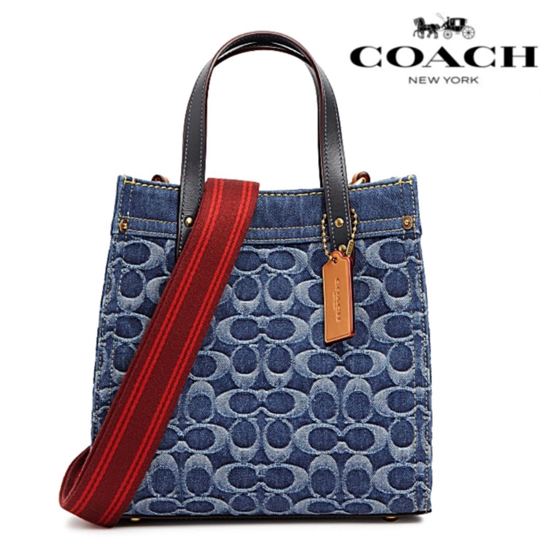 New Coach Original Denim Collection Field blue logo-jacquard denim