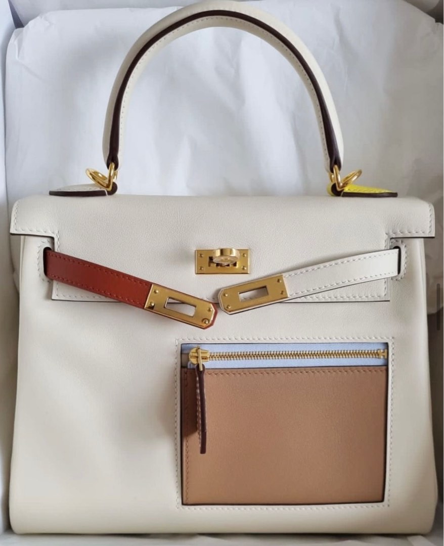 NEW Hermes Colormatic Kelly 25 Nata Swift Ghw, Luxury, Bags