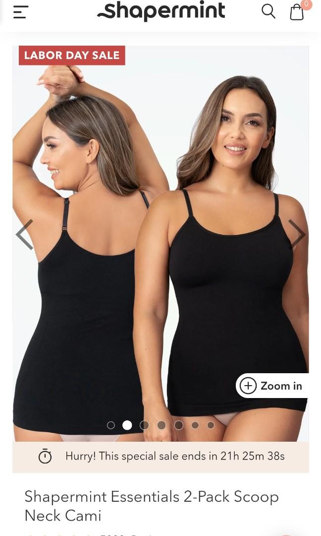 Shapermint Essentials All Day Scoop Neck Cami (Black), Women's Fashion, Tops,  Sleeveless on Carousell