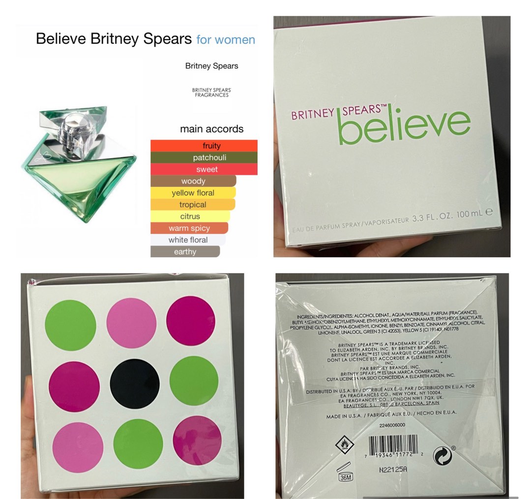 Original Britney Spears Believe EDP 100ml, Beauty & Personal Care ...