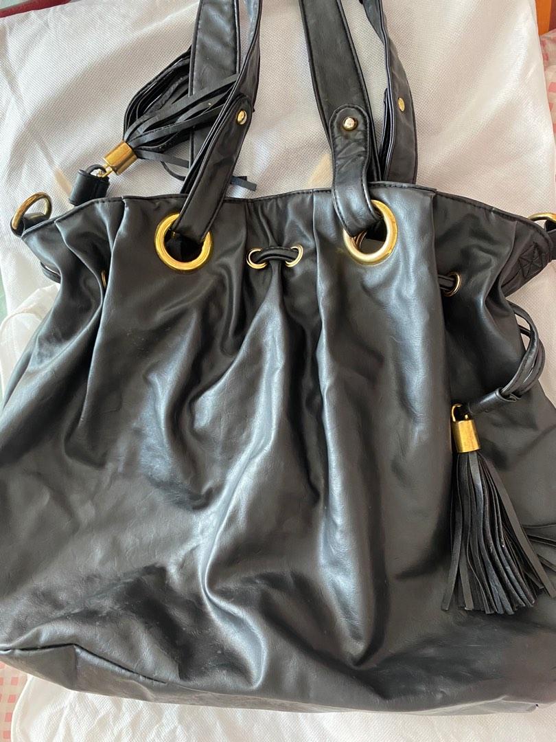 ORIGINAL CLARKS BLACK LEATHER BAG