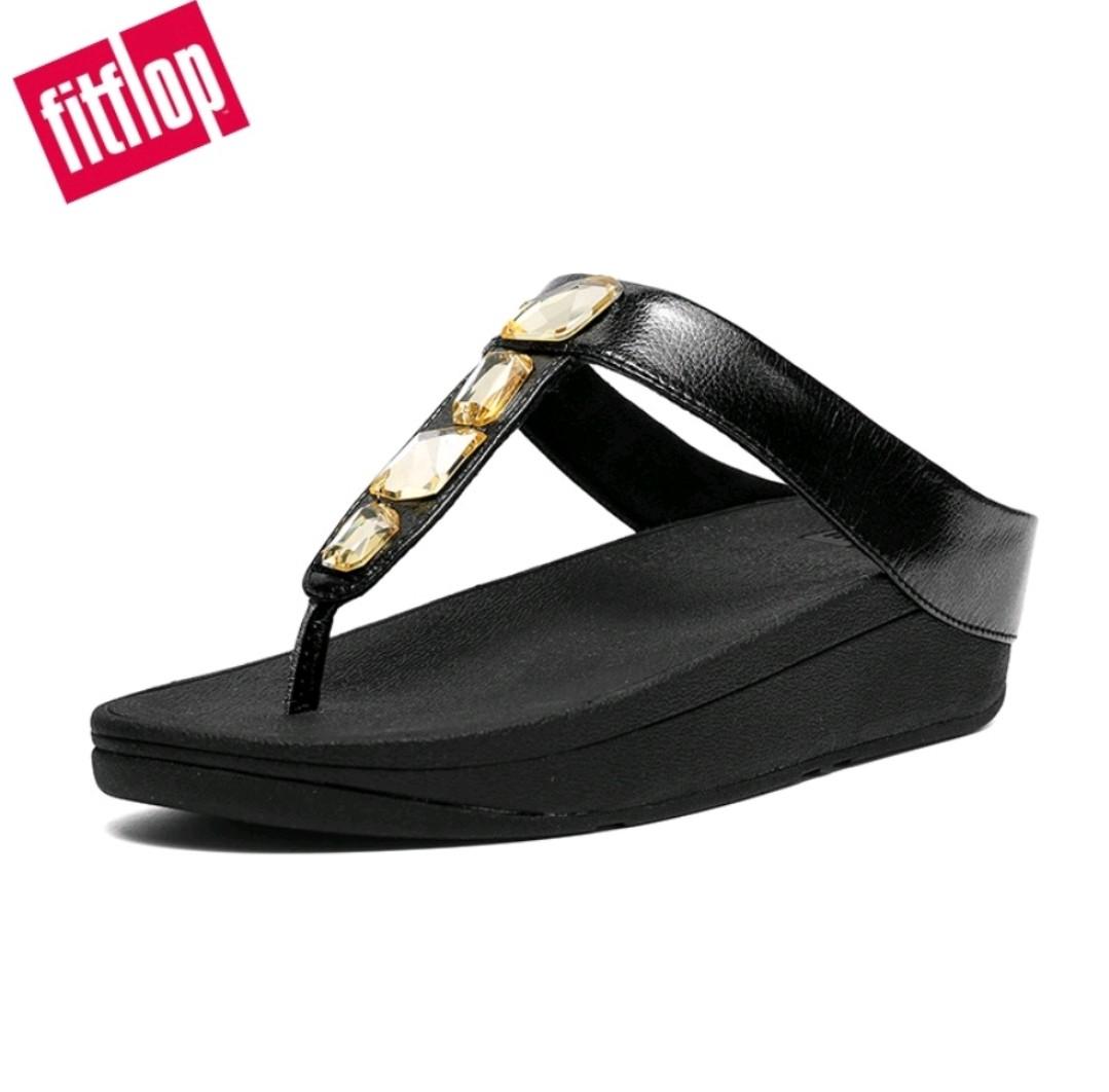 Original Genuine Fitflops Womens Sandals Y12 Fino Metallic Fleck Stone