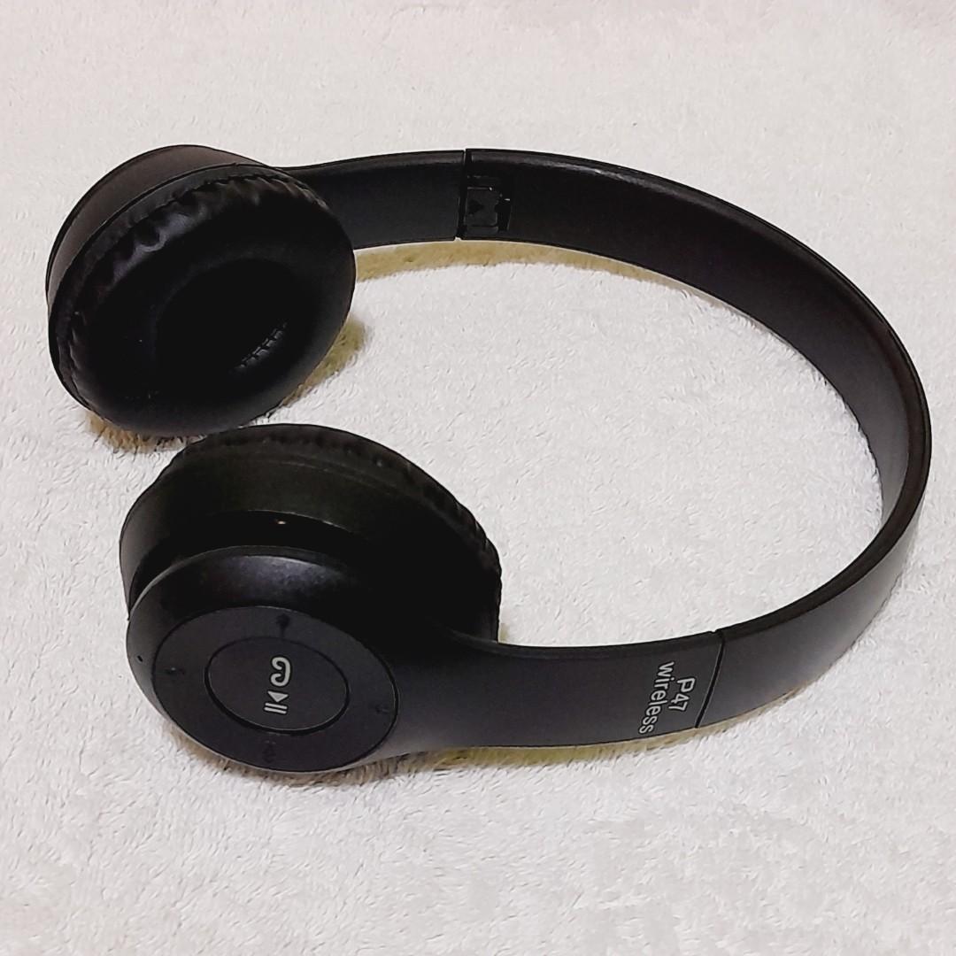 P47 Bluetooth Headphones (Category: Headphones & Headsets) located in Paranaque City. Submitted by audioaddict0517 (Listing ID 1182563130, Image 2). Description: Product Details: Model: P47 Bluetooth version: 5.0 Battery capacity: 400mAh Working hours: 9-10h Standby time: 120h Transmission distance: 10M 🎁Package Includes: 1 x Wireless Headphone 1 x USB Charging Cable 1 x Manual.