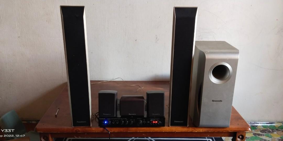 PANASONIC tower home theater speaker with NEW powerfull 5 channel bluetooth amplifier