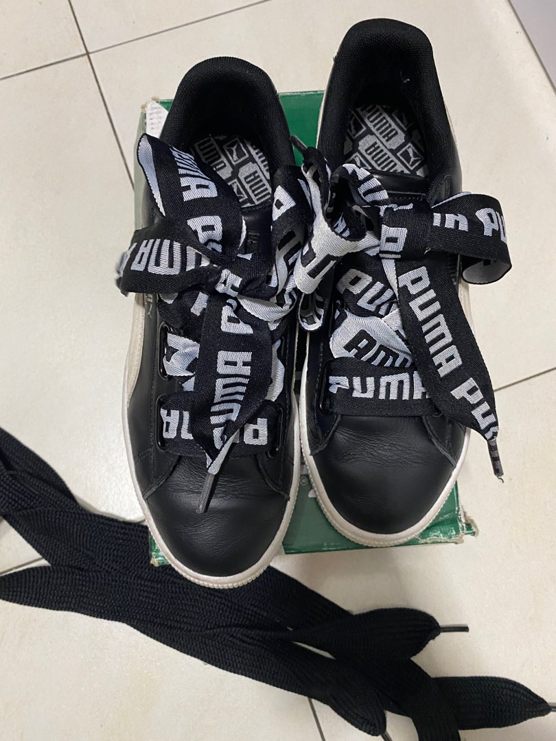 Puma Basket Heart DE Wn's Black and White, Men's Fashion, Footwear ...