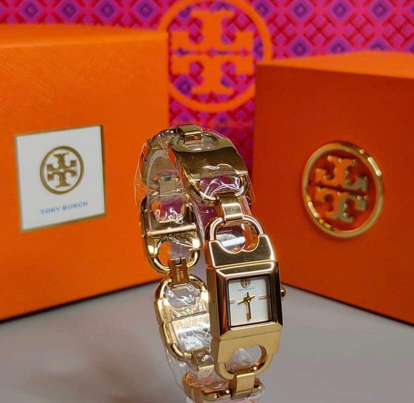 RUSH GUARANTEED AUTHENTIC / ORIGINAL TORY BURCH DOUBLE T LINK GOLD TONE  WATCH FREE SHIPPING, Luxury, Watches on Carousell