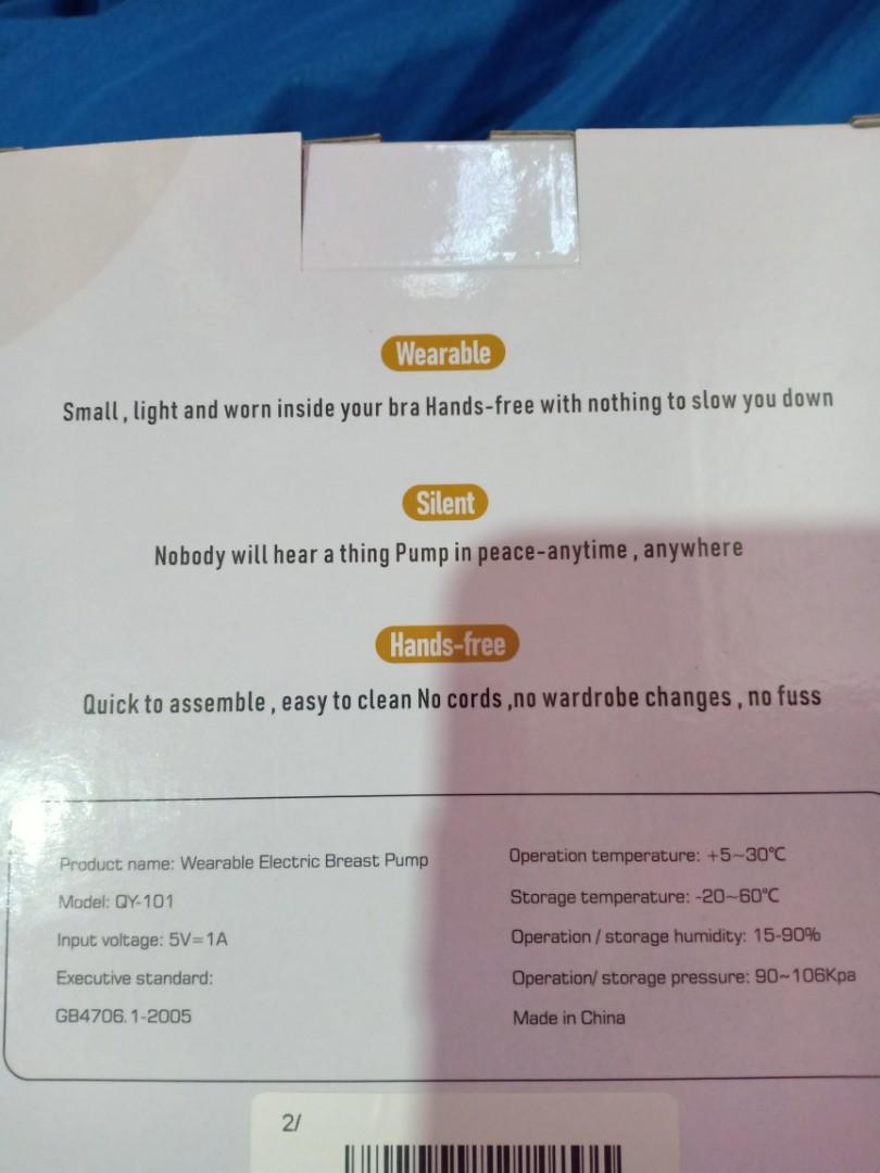 QY101 Wearable Electric Breastpump, Babies & Kids, Nursing & Feeding