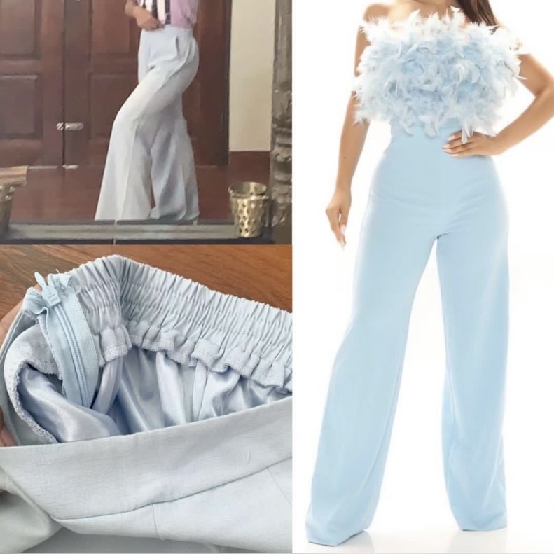 L'agence Blue High-Waist Flared Palazzo Leg Pants main image 0