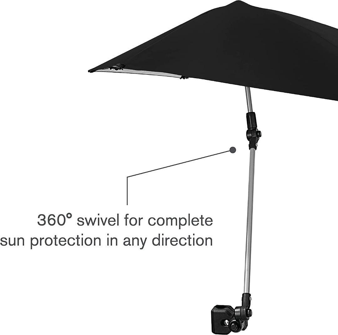 SPF 50+ Adjustable Umbrella with Universal Clamp, Hobbies & Toys