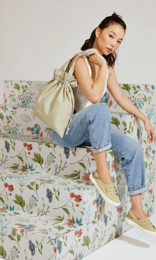 Superga Drea Chong sage drawstring bag Women s Fashion Bags