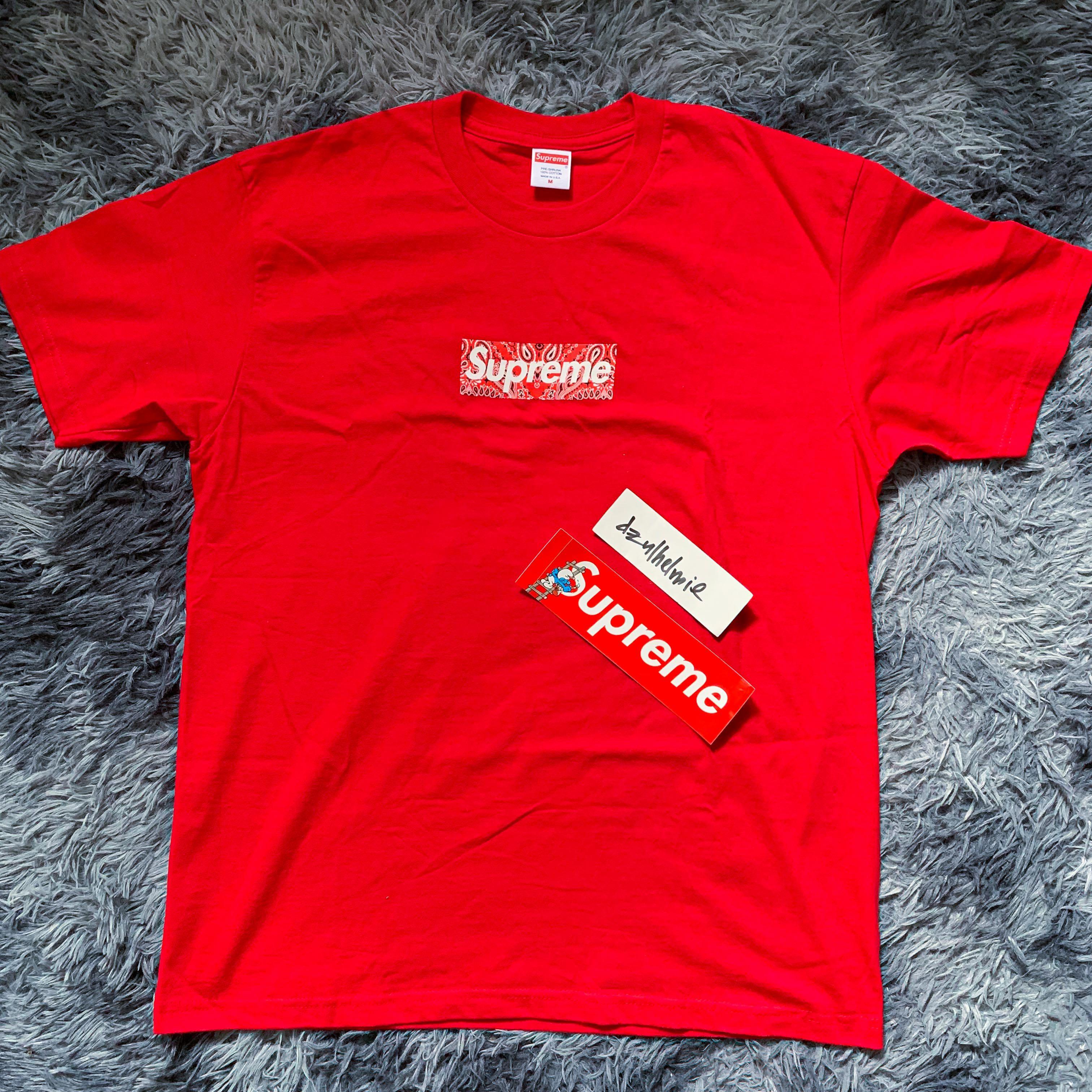 Supreme bandana box logo tee - red size M