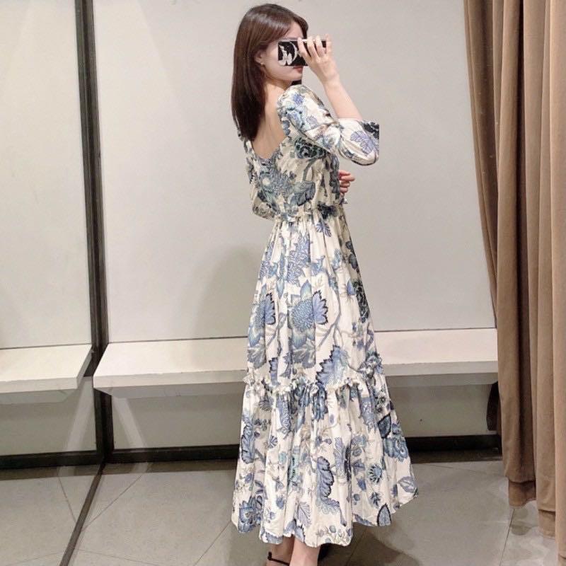 Free Shipping Sweetheart elegant floral midi dress S M L