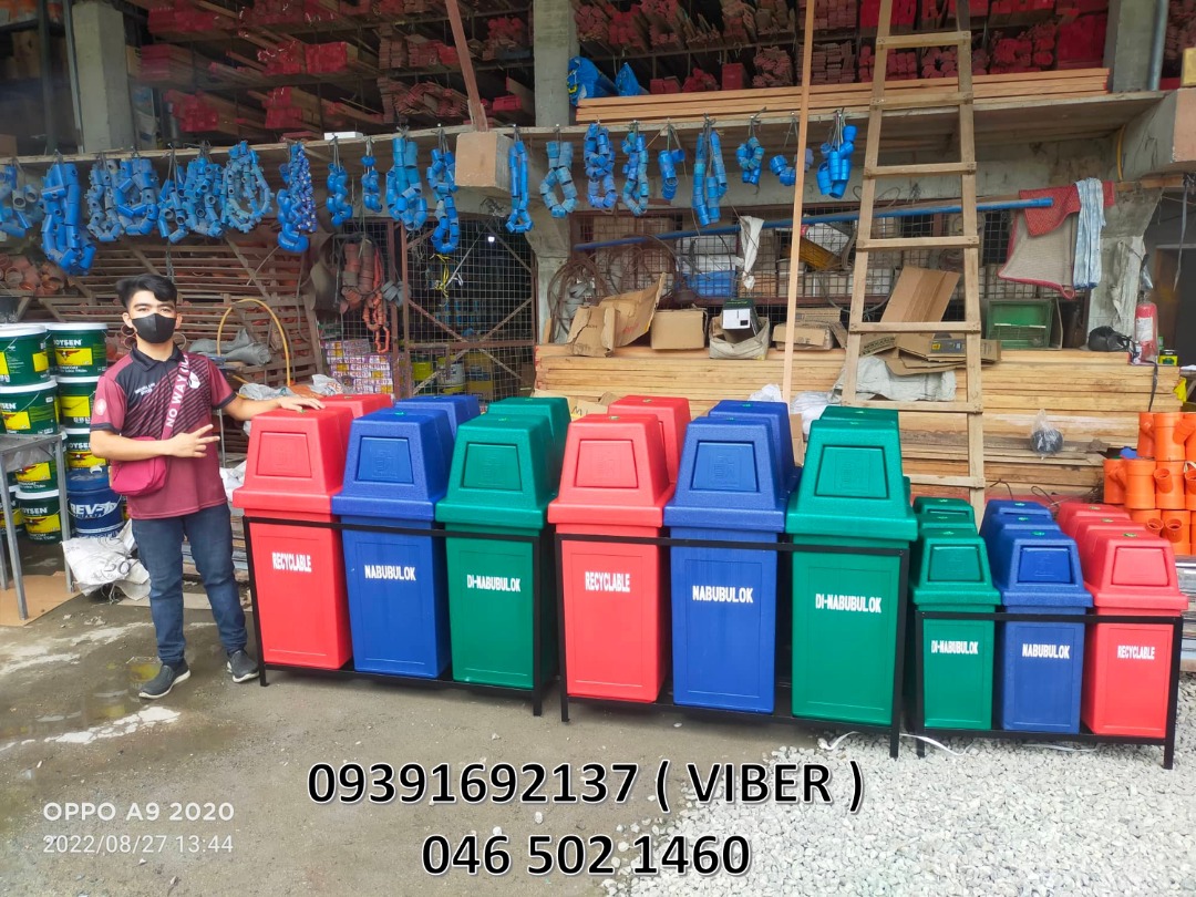 trash bin hooded trash bin medium size, Furniture & Home Living