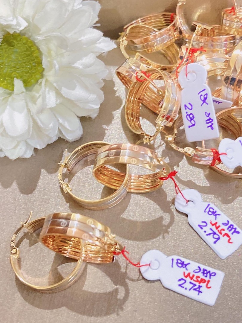 Tricolor cartier love hoop Earrings Women s Fashion Jewelry Organizers Earrings on Carousell
