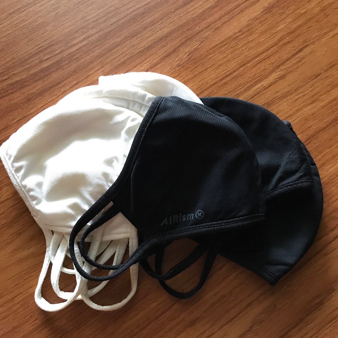 Uniqlo Airism masks in white and black, Health & Nutrition, Face Masks & Face Shields on Carousell