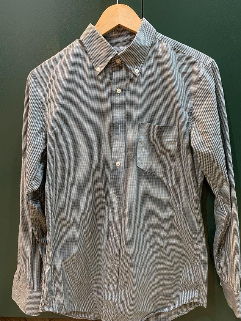 Uniqlo Button down longsleeves shirt (Category: Formal Shirts) located in Paranaque City. Submitted by applemt (Listing ID 1182620685, Image 1). Description: In green gingham pattern. EUC!.