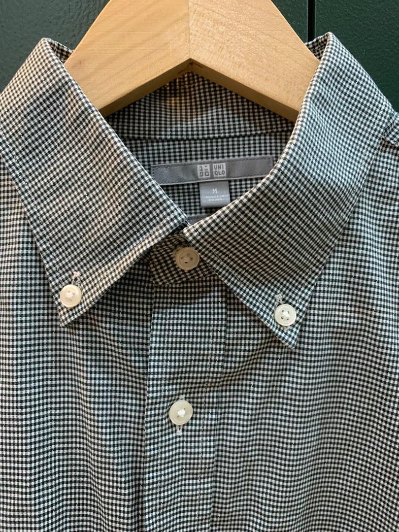 Uniqlo Button down longsleeves shirt (Category: Formal Shirts) located in Paranaque City. Submitted by applemt (Listing ID 1182620685, Image 2). Description: In green gingham pattern. EUC!.