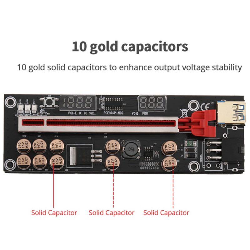 V016 Pro Gpu riser V16 graphic card riser (Latest version) mining riser ...
