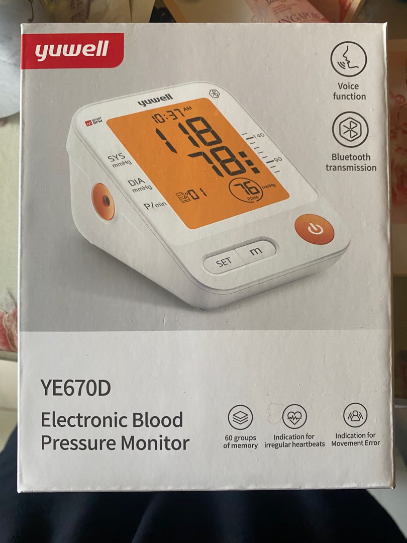 Yuwell Blood pressure monitor (w Bluetooth), Health & Nutrition, Health