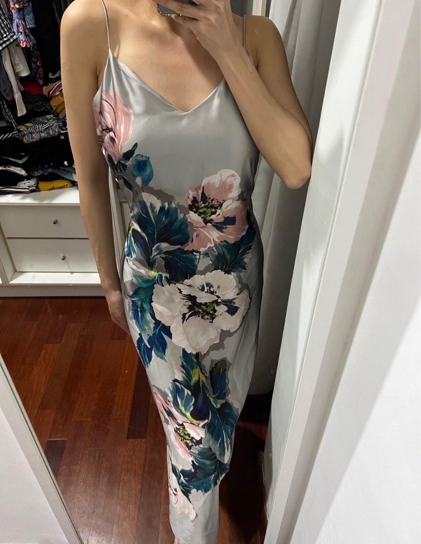 Zara floral slip dress cheap