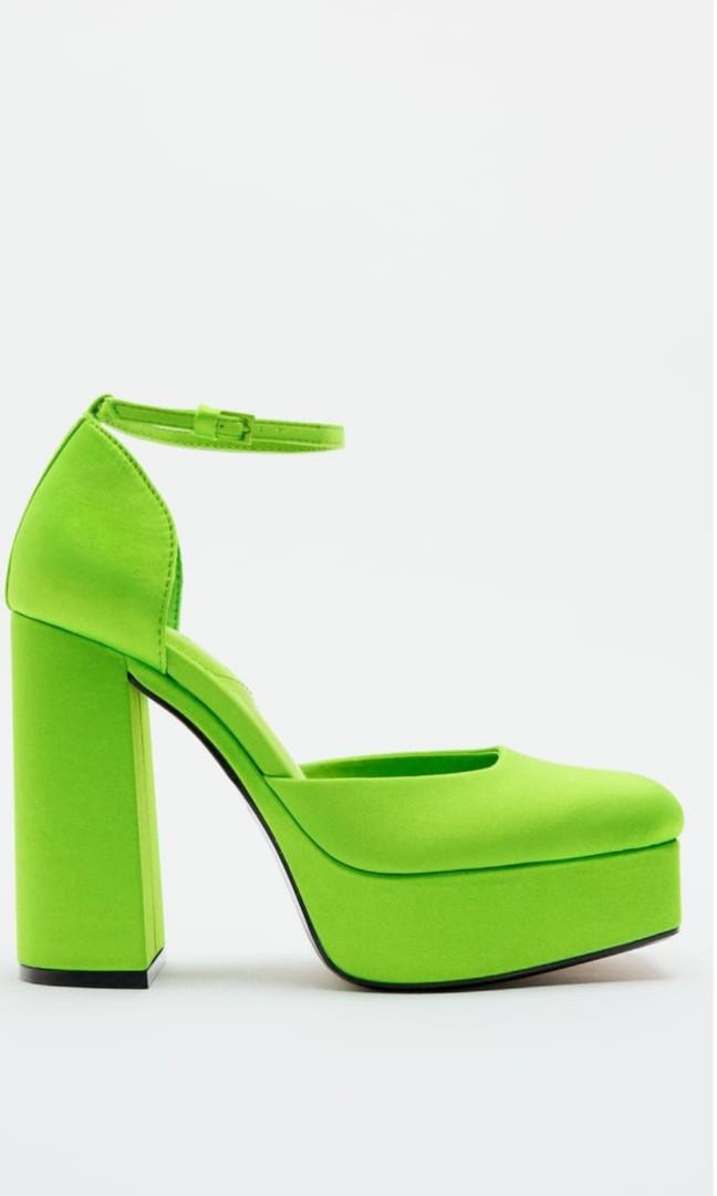 neon green shoes zara