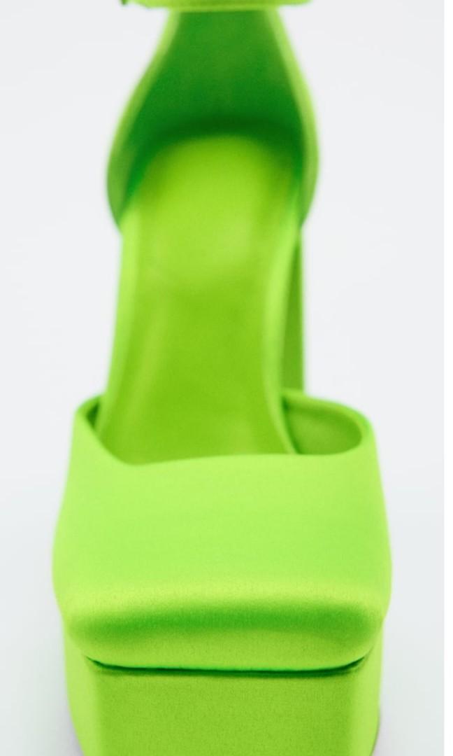 neon green shoes zara