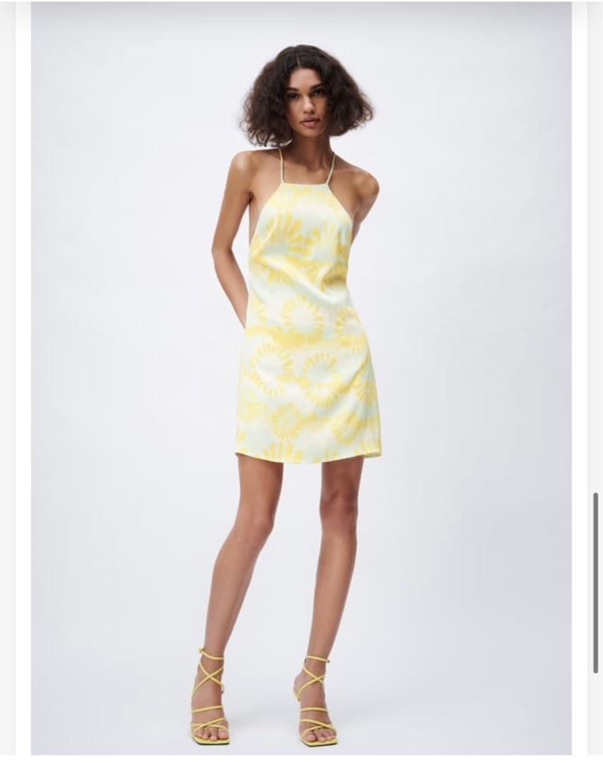 zara tie neck dress