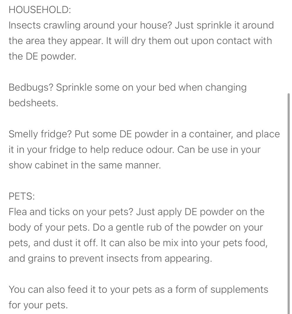 100 Pure Food Grade Diatomaceous Earth (500 Grams), Furniture & Home