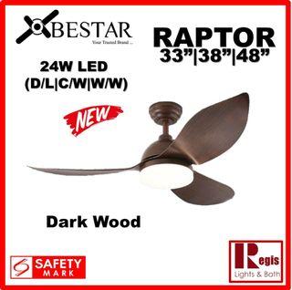 $188 RAPTOR Yes Install BESTAR Ceiling Fan LED Light  DC Motor 33|38|48 INCH+remote- Local Seller Warranty Strong Wind