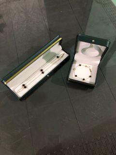 18K Saudi Gold VCA Alhambra Necklace and Bracelet Set