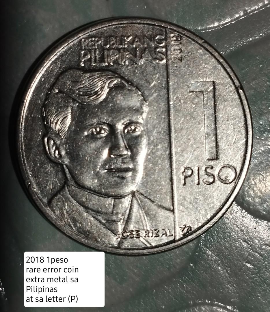 2018 1peso rare error coin (Category: Currency) located in Paranaque City. Submitted by agacer49-42612 (Listing ID 1187975025, Image 1). Description: 2018 1peso error coin NGC rare error coin extra metal back 2 back extra metal sa Pilipinas at sa letter (P) sa back sa flower extra metal.