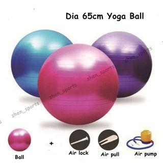 65cm Yoga Balance Ball with Air pump Exercise Ball Yoga ball Anti Burst Anti Slip Extra thick Office Ball Good for Abdominal Workout Fitness Chair Seat Support Pilates Stability Home Gym