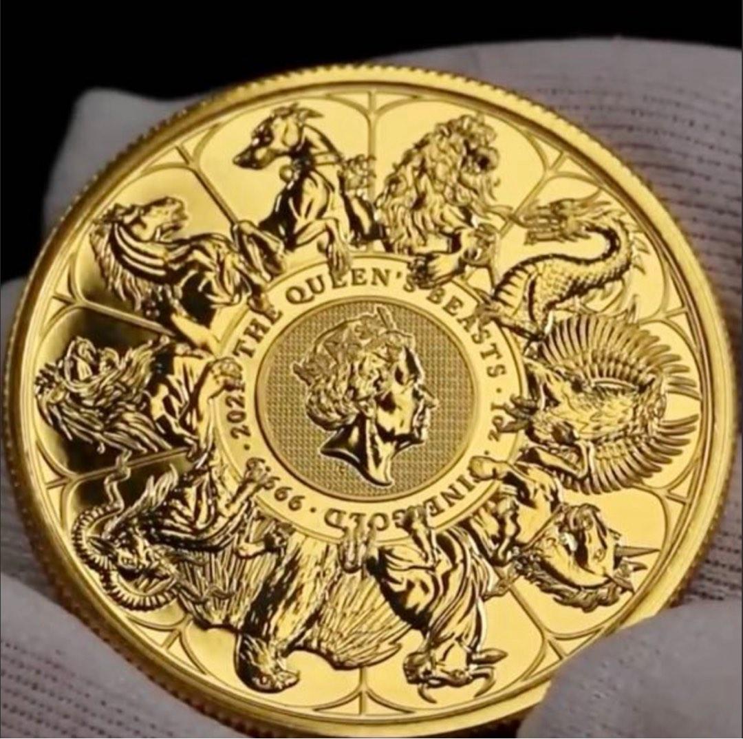 絕版金幣1盎司英國女王的野獸終結版.9999普制銀幣英女王伊利沙伯二世英