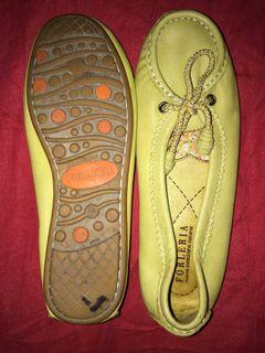 🇮🇹 Forleria Yellow Green Mustard Loafers Genuine Leather Italian Shoes Flats  Original From Italy