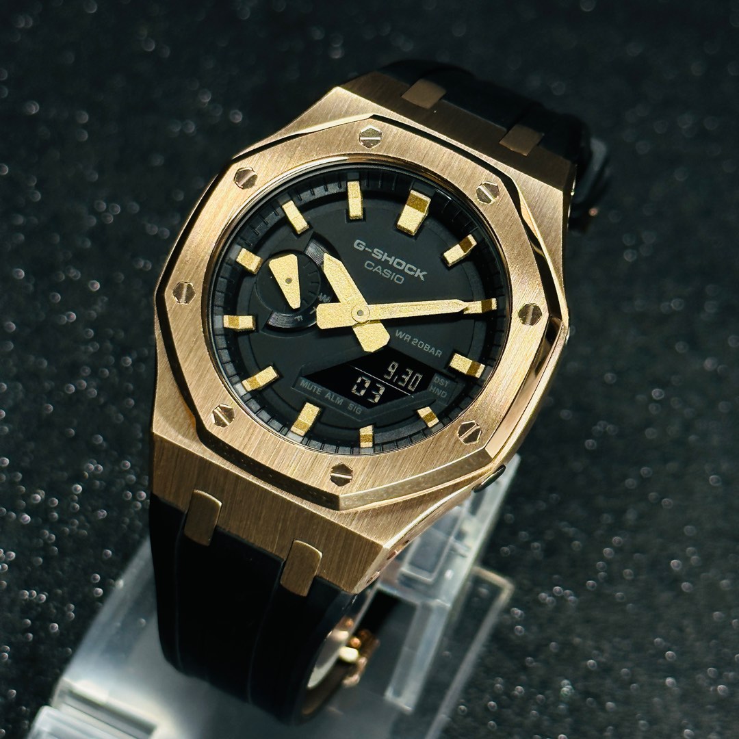 🔥🔥Authentic CasiOak 44mm GA-2100 with Rose Gold Stainless Steel