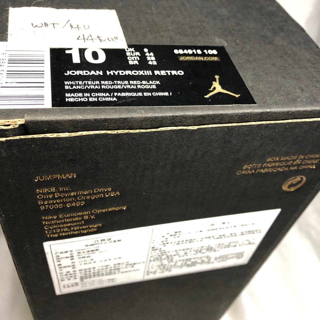 AUTHENTIC Jordan hydro 13 retro slider RARE WHITE/TRUE RED original ...