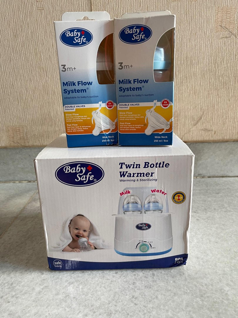 Baby Safe Twin Bottle Warmer dan steril dan Botol Susu B Bayi