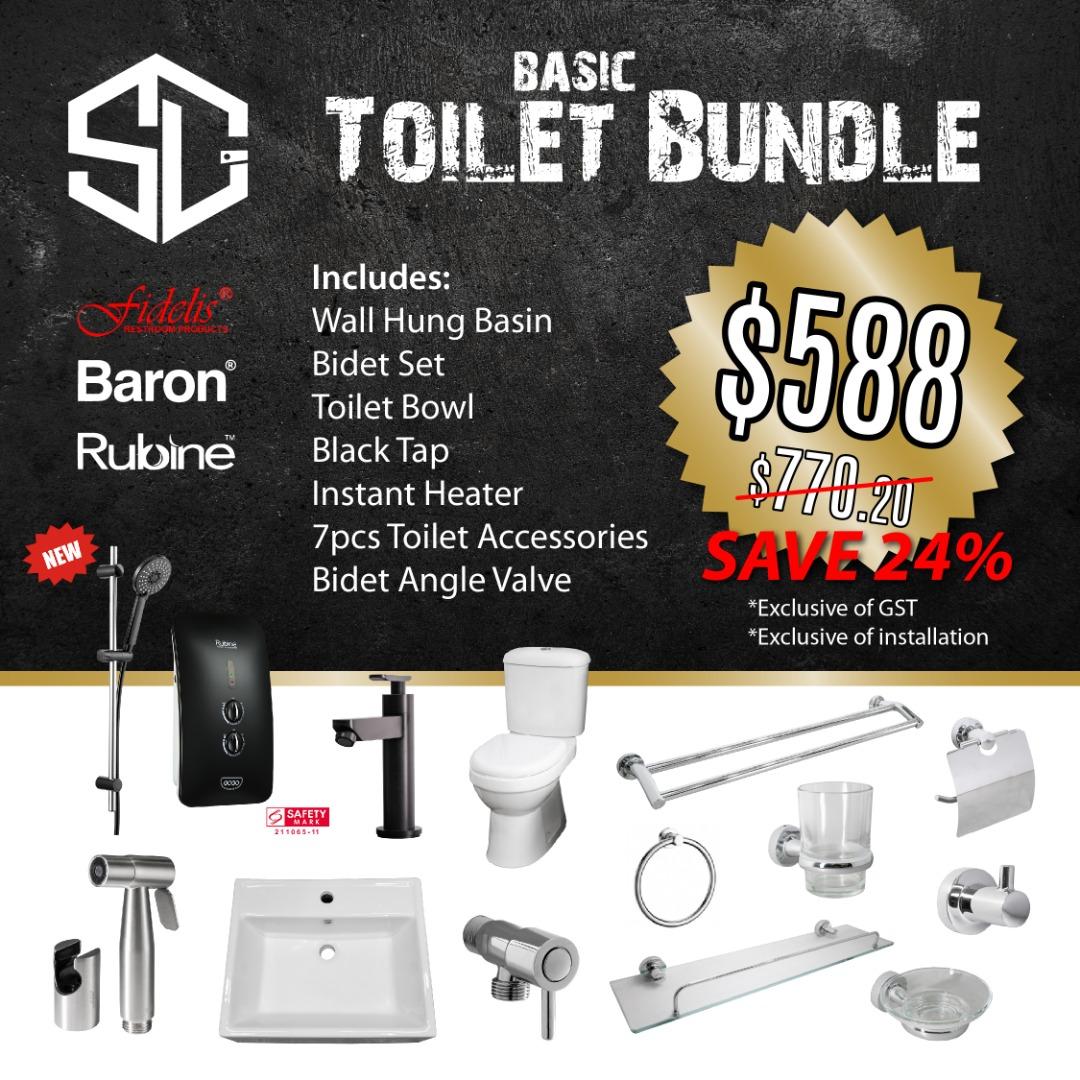 Basic Toilet Bundle | Rubine | Fidelis | Baron, Furniture & Home Living ...