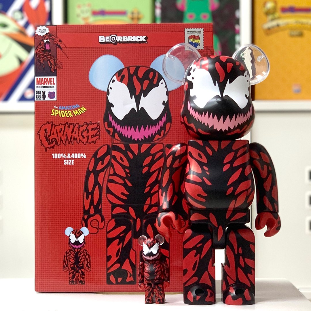 Bearbrick 400%100% BE@RBRICK CARNAGE 屠杀毒液血蜘蛛全新