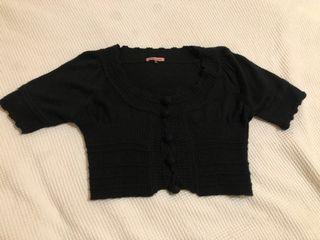 Black crop cardigan